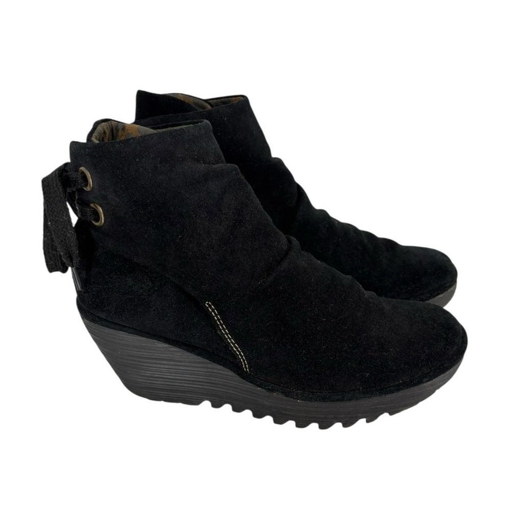 Fly London Yama Suede Ankle Boots Womens Size 39 (8 US) Lagenlook Modern